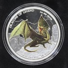 2013 Tuvalu Dragons Of Legend European Green Dragon 1oz Silver Proof  1 Coin