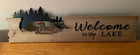 Welcome Lake Rustic Loon Sign 23  Long Wood Metal Cabin Lodge Wildlife Decor New