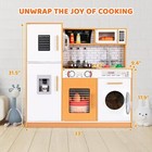 Pretend Kitchen Playset For Kids Wooden Cooking Toddlers Toys Gifts With Storage