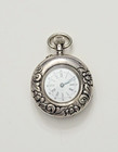 Antique 35mm Lady Racine Geese Bird Open Face Pocket Watch Case Sterling Silver