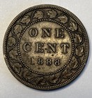 1888 Canadian Large One Cent Coin - Queen Victoria