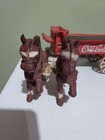 Vintage Coca Cola Cast Iron Horse Drawn Wagon Advertisment