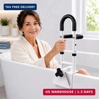 Bathtub Safety Grab Rail For Seniors  Fits 3 3 To 6 7  Tub Wall