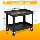 Extra Large Heavy Duty Rolling Utility Cart 39 9 X 24 6 In Black