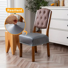 Waterproof Pu Leather Chair Cushion Cover Stretch Dining Seat Sofa Slipcover 2pc