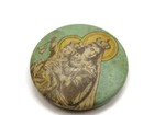 Virgin Mary Vintage Antique Button Pin Baby Jesus Great Design  no Pin Back 