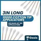 Oasis 3  Cotton Tipped Applicators  Cotton Swabs With Wood Shaft  10000 Count