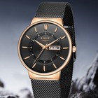 Men s Fashion Ultra Thin Watches Business Stainless Steel Mesh Quartz Date Watch