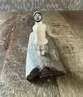 Rare Vtg Inuit Mini Carving Eskimo W  Painted Sled 4 5    On Base