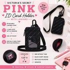 Victoria   s Secret Pink Id Card Holder Wallet Lanyard Black Script