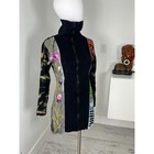 Nepal 100  Cotton Artsy Art To Wear High Neck Mini Dress Zip Up Top Size