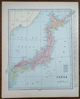 Vintage 1900 Japan Map 11 x14    Old Antique Original Akita Nagoya Sapporo Tokyo
