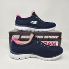 Women s Skechers Summits  navy pink  Comfy Casual Shoe   12980w   Size 9 Wide