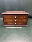 Walnut 3  Drawer Spool Cabinet Stearns  Braids   Wright Mfg  Co Lawrence Mass