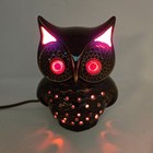 Vintage Ceramic Owl Night Light Table Lamp Orange Eyes Works 6  X 4 