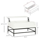 Modern Lift Top Coffee Table For Living Room With Center Storage  White