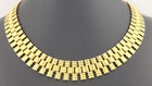 Chunky Vintage Signed Monet Watch Band Chain 18  Statement Runway Necklace