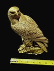 Vintage Large Hollow 10    Cast Metal Brass Finish Perch Bald Eagle Statue Figure