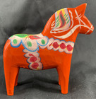 Dala Horse Nils Olsson 5  Orange Wooden Swedish Hand Painted Vintage Flaw
