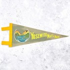 Vintage Yosemite Mini Pennant     60s National Park Felt Souvenir     12  X 5 