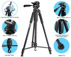 Professional 75-inch Tripod 3-way Panhead Tilt Motion For Most Dslr Cameras