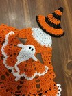    tams Halloween Crinoline Girl Lady  2 Doily doilies ghosts pumpkins crocheted