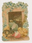 Easter Eggs And Chicks  Greeting Card  Stand Up Circa 1905