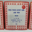 Vintage 1950   s Pick Your Lucky Girl And Win Unused Punch Cards Usa Lot Of 4