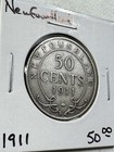 1911 Newfoundland 50 Cents Silver Coin Low Mintage