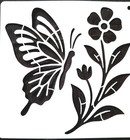 Butterfly   Flower Stencil For Painting Or Crafting - 6x6  Detailed Diy Wall Art