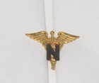 Vintage Nurse Caduceus  Wwii Us Army Nurse Pin