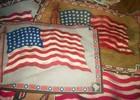 Vintage Lot Of  5  American Flag Tobacco Felt s large Size 48 Stars 