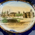 Mt Vernon Ohio Oh Antique Souvenir Cobalt Blue Porcelain Painted  Trinket Dish