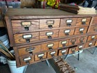 Antique  General Store Oak Cabinet  Display Webster Hardware  Chicago Stackable