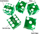 Casino Craps Dice Set - Including 19mm Green Precision Serialized Casino Dice Se