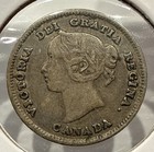 1891 5 Cents Canada Silver 5c Coin Queen Victoria Silver Fish Scale Vf  f26 