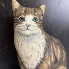 Vintage Tabby Cat 3d Pillow  Decorative Kitten Pillow Kitschy Kitty Hand Sewn