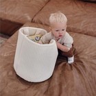 Round Storage Basket For Toys  Blankets  Clothes - Cream