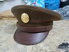 Us Army Wool Uniform Visor Hat  dated 1948 crusher Style Cap sz 7 post Ww2