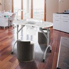 Folding   Portable Manicure Table With Dust Collector Led Lamp Carry Bag White