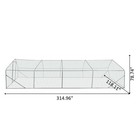 Metal Chicken Coop 26x10x6ft With Secure Gate   Mesh For Poultry - Easy To Clean