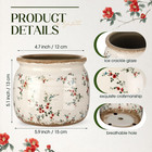 Vintage Planter Large Ceramic Plants Pot Beige Red Rustic Floral Ice Crack Cotta