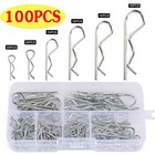100 Pcs Cotter Pins  R Clips Split Pins Assortment Kit  Disc Caliper Pin R Clip