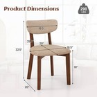 Set Of 2 Upholstered Dining Chairs W  Solid Rubber Wood Frame  Curved Backrest