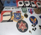 Huge Lot Of New   Used Vintage Military Pins   Patches Army   More