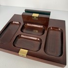 Vintage 1980s - 1990s The Bombay Company Wooden Desk Caddy Dresser Valet