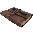 Leather Journal Lined Notebook  Handmade Genuine Leather 6 x8  Vintage Brown