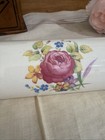 Vtg 1930s Harker Pottery Ceramic Rolling Pin Amy Rose Floral Pastry Dough Roller