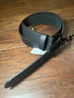 Old Navy Women s Black Wide Synthetic Leather Belt Xl Adjustable Buckle Silver