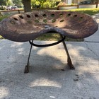 Antique Vintage Large Metal Tractor Seat- Farm  Primitive  Decor  Rusty